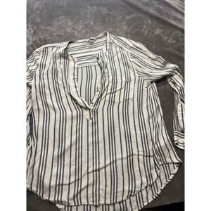 Lucky Brand‎ Striped Button Up Shirt Long Sleeve Casual Top Womens Size L